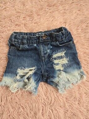 Kids Distressed Denim Shorts Size 3T